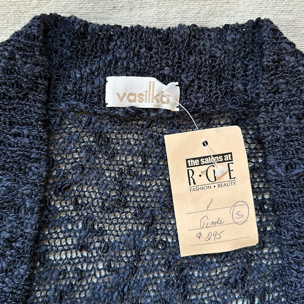 NWT Vintage Hand-knit Navy Shrug